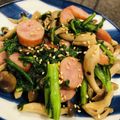 わか★'s cooksnap of when they made 春菊とエリンギしめじウインナーのソテー.