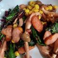 ytoh's cooksnap of when they made パパッと★ビーツの葉とウインナー炒め✿.