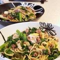 sofami's cooksnap of when they made 春菊とひき肉の塩生姜焼きそば.