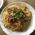 みんんみん's cooksnap of when they made 大葉と納豆の和風パスタ.