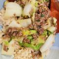 ぱぴぷーぷ's cooksnap of when they made 【時短】挽肉と白菜のあんかけ丼！.