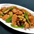お料理ニャロメ's cooksnap of when they made 牛蒡とウインナーのピリ辛マスタード炒め♪.