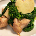tcherry's cooksnap of when they made 鶏もも肉と菜の花のにんにく黒こしょう炒め.