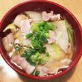 spitze's cooksnap of when they made 簡単な豚肉とはくさいのおうどん☆.