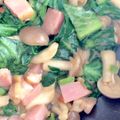 クック5FI59B☆'s cooksnap of when they made ベーコンと小松菜のピーナッツクリーム炒め.