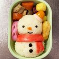 Chaaa_room's cooksnap of when they made クリスマス キャラ弁♡雪だるまサンタさん.
