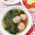在宅勤務のおじさん's cooksnap of when they made 豚ひき肉の肉だんごと春雨のスープ.