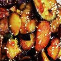 omiso's cooksnap of when they made ナスとサツマイモの甘辛丼.