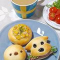 うまうま・らぶ's cooksnap of when they made 丸パンを簡単に可愛く♡小鳥の顔のパン.