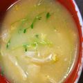 とろけい's cooksnap of when they made 豆苗・玉ねぎ・卵の味噌汁♪.