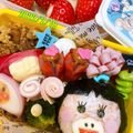 やくまるん's cooksnap of when they made はなかっぱとももかっぱちゃんのキャラ弁♪.