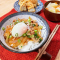 ⁂山暮らしわんこ⁂'s cooksnap of when they made カフェ風温泉卵と長芋とろろの豚丼甘辛生姜.