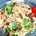 serafin's cooksnap of when they made ■フェットチーネ・きのこクリームソース■.