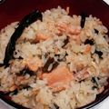 あららぎもみじ's cooksnap of when they made 紅鮭中骨水煮缶とわかめの炊き込みご飯.