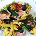 浪花のあっちゃん☆'s cooksnap of when they made スイスチャードとベーコンのガーリック炒め.