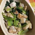 ♪チョコたんママ♪'s cooksnap of when they made 鶏もも肉と小松菜の炒め物.