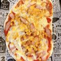 ジャムおじさん②'s cooksnap of when they made HBピザ生地で☆ソーセージと枝豆のピザ.