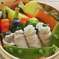 yokoyoko76's cooksnap of when they made 豚バラの梅しそ巻きと彩り野菜のせいろ蒸し.