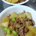 あおちゃん's cooksnap of when they made 給食レシピ♡じゃがいもの甘辛そぼろ炒め.