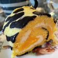 すいかとうに's cooksnap of when they made とら柄のパンプキンロールケーキ.