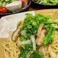 えりこは's cooksnap of when they made 菜の花としいたけのシンプルなパスタ.