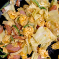 もなこま's cooksnap of when they made ☆キャベツとウィンナーの卵とじ☆.