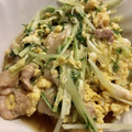料理ニガテ系女子☆'s cooksnap of when they made 豚肉と水菜と卵の炒め蒸し(丼).