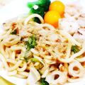 ふうはっちゃん's cooksnap of when they made ちくわのあっさり和風焼きうどん.