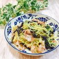 Satoco❋'s cooksnap of when they made コウサイタイ（紅菜苔）の塩焼きそば.