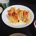 terayami's cooksnap of when they made ササミのシソチーズ餃子の皮巻焼.