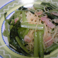 くるみ８２２'s cooksnap of when they made ☆小松菜とﾍﾞｰｺﾝのﾊﾟｽﾀ☆.