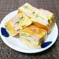 り～たん。's cooksnap of when they made ハムと貝割れ大根の卵焼き(๑ºัºั๑).