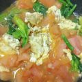 xyzクック's cooksnap of when they made トマト、卵、ほうれん草のごま油炒め.