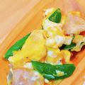 桜月❀咲良mommy's cooksnap of when they made 簡単美味♡絹さやとハムとたまごの炒め物.