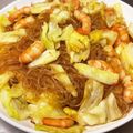 G☆Ponchi's cooksnap of when they made 中華鍋でエビ・キャベツの春雨炒め.