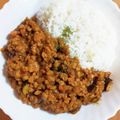 みーそそ's cooksnap of when they made レンジで！大豆のお肉のなすキーマカレー.