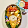 ♡アリスmama♡'s cooksnap of when they made 簡単かわいいキャラ弁　ラッコ弁当.