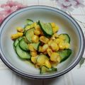 レオミウ's cooksnap of when they made きゅうりとコーンの酢の物♪.