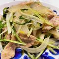ぐりんぴ〜す♬'s cooksnap of when they made 水菜と豚肉のレモン炒め.