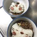 ひろひよ's cooksnap of when they made 揚げパスタでお絵かき猫ちゃんおにぎり♪.