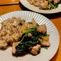 naganyo's cooksnap of when they made 鶏肉とほうれん草のオイスターソース炒め.