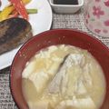 ryowatarai's cooksnap of when they made カワハギのアラ汁♪味噌仕立て.