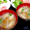 ルぴあ's cooksnap of when they made 私の好きなオクラなめこエノキの味噌汁.
