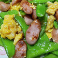 amileamila's cooksnap of when they made 絹さやとソーセージの玉子炒め.