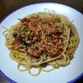 虹色のスイカ's cooksnap of when they made 挽き肉とほうれん草のトマトソースパスタ.