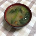 maki_08's cooksnap of when they made ✿なめことほうれん草のお味噌汁✿.