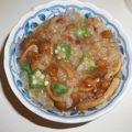 白いぐれーぷ's cooksnap of when they made なめこおろしとオクラのポン酢味☆納豆和え.