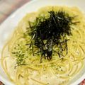 マルんちの丸顔's cooksnap of when they made 簡単☆生クリーム消費＊海苔クリームパスタ.