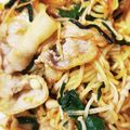 太鼓笛's cooksnap of when they made 豚バラとニラの甘辛コチュジャン焼きそば.