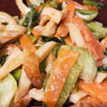 clover55's cooksnap of when they made 簡単＊ちんげん菜とちくわのオイマヨ炒め.